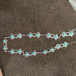 Elegant Silver and Turquoise Belt